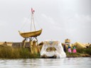 Village on one of the Uros Islands