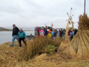 Landing on one of the Uros Islands (Pat)