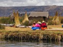 Uros ladies doing their needle work and embroidery