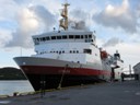 MS Kong Harald docked at Rorvik Harbor