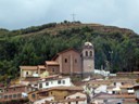 Church and Cross on hilltop overlooking Cozco