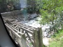 Crossing the Urubama River coming down from Machu Picchu