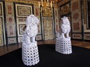 Crochet Lion Statues, Queens Gardroom, Chateau de Versailles