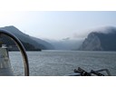 Danube river border between Serbia and Romania
