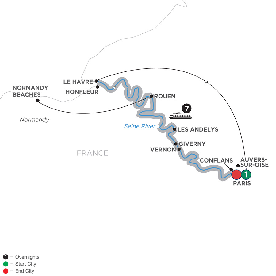 Reflections on the Seine Trip Map